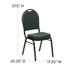 Flash Furniture HERCULES Series Dome Back Stacking Banquet Chair in Green Patterned Fabric - Gold Vein Frame-2.5'' Thick Seat Cushion