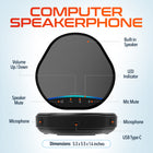 Delton C3900 Noise-Reducing USB Conference Speakerphone - Black-Compatible with most video conferencing and software phone tools, including Microsoft Teams, Zoom, Google Meet, Skype, GoToMeeting, WebEx, RingCentral, and more