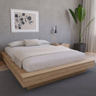 Nexera Marconi Platform Bed Frame - Queen Size - Brown Oak-9