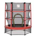 Outsunny Kids Trampoline with Enclosure Net - 55" Dia. - Red-Provide your child with hours of bouncing fun with this trampoline 