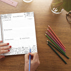 Blueline 2027 DoodlePlan Colouring Weekly/Monthly Planner with Twin-Wire Binding - 11" x 8-1/2" - Botanica Design - Bilingual-100% post-consumer recycled paper