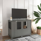 PawHut 32" H Dog Kennel End Table - Grey-Elevated to protect from humidity 