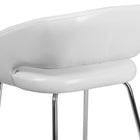 Flash Furniture Fusion Series Contemporary Leather Side Reception Chair - White-Curvaceous Frame
