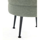 Manhattan Comfort Bailey 18.11" Mid-Century Modern Polyester Blend Upholstered Ottoman - Sage Green with Black Legs-Stylish Splayed Gold Stainless Steel Legs