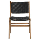 Modway - Saoirse Cuir Fauteuil d’accompagnement en bois Ensemble de 2 - Noir noyer-10