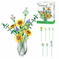 Contixo Sunflower Bouquet Flordal Collection Building Block Set - 975 Pieces-Crafted with meticulous attention to detail, each building block represents the delicate and vibrant essence of sunflowers, capturing their elegance and charm. This set allows you to bring the timeless allure of sunflowers into your own hands, as you create a stunning bouquet that will never wither or fade