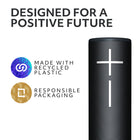 Ultimate Ears BOOM 4 Portable Waterproof Bluetooth Speaker - Black-The plastic parts in the Ultimate Ears BOOM 4 wireless Bluetooth speaker include a minimum of 52% post-consumer recycled plastic by weight