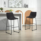HOMCOM Counter Height Bar Stools with Back - Dark Brown - 2 Pack-Padded seat and backrest for top-notch comfort
