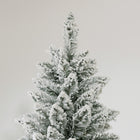HOMCOM 9' Flocked Pencil Artificial Christmas Tree with Steel Base - Green-4-section design for hassle-free assembly