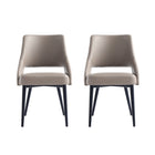 Manhattan Comfort Tremont 21.7" Modern Leatherette Upholstered Dining Chair - Taupe - Set of 2-Modern Dining Chair for Dining Room and Task Use. Set of 2