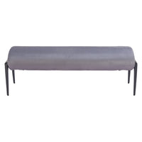 Zuo Glatt Bench - Grey-Soft and smooth velvet fabric