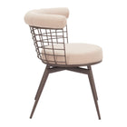 Zuo Saku Swivel Dining Chair - Beige/Brown-3 year limited warranty