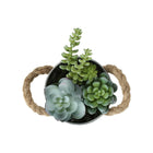 Monarch Specialties 9361 7" Tall Artificial Succulent - White Metal Pots - Set of 2-Crafted from high-quality materials, these artificial succulents deliver a realistic look that captures the beauty of live plants without the need for care or upkeep