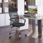 HOMCOM Executive High Back Mesh Office Chair - Black-Mesh fabric and linen-feel fabric is breathable and comfortable