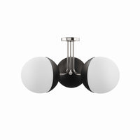 Modway Stellar 3-Light Semi-Flush Ceiling Light - Opal/Polished Nickel-Modern 3-Light Ceiling Light