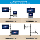 SHOPPINGALL Extra Tall Dual Monitor And Laptop Mount Stand with 31.5 inch Pole for Laptop up to 17" Monitors up to 32" - SA-LH07L-Black-[EFFORTLESS TOOL-FREE INSTALLATION] All necessary installation tools are provided for a smooth and straightforward setup. Our 24/7 customer service email and toll-free phone number are clearly indicated on both the packaging and user manual for your convenience.