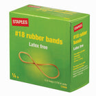 Staples Latex Free Rubber Bands - #18 - 3" L x 1/16" W - 1/32" Thickness - 1/4 lb. Box-Keeps items organized and conveniently bundled