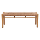 Zuo Iska Bench - Natural-Weather resistant faux wood aluminum frame with synthetic rattan weave
