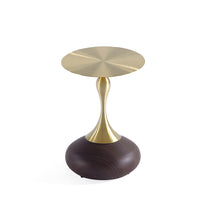 Manhattan Comfort Patchin 15.75" Modern End Table - Brown and Gold-Modern End Table for Living Room Use