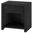 Hudson&Canal Clara 24" Rectangular Nightstand - Black Grain-Top weight capacity up to 50 lbs, lower shelf up 10 20 lbs, and drawer can hold 10 lbs