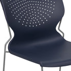 Flash Furniture HERCULES Series Navy Full Back Stack Chair with Grey Powder Coated Frame-Ergonomically Contoured Design with Navy Plastic Back and Seat