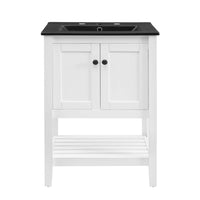Modway Prestige 24" Bathroom Vanity - White/Black-Modern Bathroom Vanity