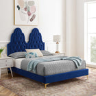 Modway Alexandria Tufted Performance Velvet Twin Platform Bed - Navy-Stain-Resistant Performance Velvet