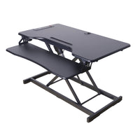 Rocelco 37.4" EDR Electric Desk Riser with Enhanced Vertical Range and AC-USB - Black-Black