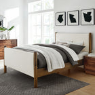Modway Maven Queen Size Boucle Upholstered Platform Bed - Feather Walnut-Kiln-Dried Wood