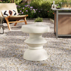 Modway Terza Indoor/Outdoor Patio Concrete Side Table - Light Grey-Sculptural Silhouette