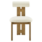 Modway Torian Boucle Fabric Dining Chair - French Oak Ivory - Set of 2-9