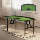 Soozier 72" Foldable Poker Table-Card placement areas with a 9-line chip tray and a dealer spot