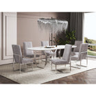 Manhattan Comfort Element 19.68" Modern Velvet Upholstered Dining Chair - Steel-Open Industrial Design Stainless Steel Metal Frame Base with Chrome Finish