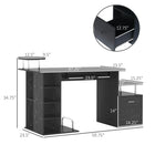 HOMCOM 59.75" Computer Desk with Monitor Stand and Keyboard Tray - Black-Smooth slide-out tray fits a keyboard perfectly