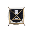 Manhattan Comfort Gracie 22" Modern Leatherette Upholstered Counter Stool - White and Gold - 3 Pack-30 Day Limited Manufacturer's Warranty