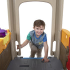 Simplay3 YEIO Discovery Playhouse-Climbing wall and ladder with footholds