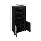 Manhattan Comfort Sheridan Mid-Century Modern TV Stand, Bookcase, Sideboard and End Table - Black - Set of 4-Home Assembly Required. All Hardware Included