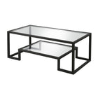 Hudson&Canal Athena 45"W Rectangular Coffee Table - Blackened Bronze-Clean with a soft, dry cloth and no harsh chemicals or abrasive cleaning materials
