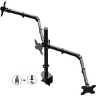 Rocelco 45" Adjustable Desk Riser with Triple Monitor Mount and Anti Fatigue Mat-ADR45 dimensions of work surface are 22.6" deep x 45" wide