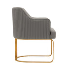 Manhattan Comfort Raya 25.2" Modern Leatherette Upholstered Dining Armchair - Taupe-Inner Seat Depth: 21.26 in. Seat Height: 20.28 in. Inner Seat Width: 16.54 in