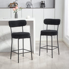 HOMCOM 27" Counter Height Modern Bar Stools - Black - 2 Pack-Curved backrest and wide, thick seat offer all-around comfort and support
