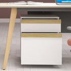 Vinsetto 2-Drawer Letter/A4 Filing Cabinet with 5 Wheels - White Wood Grain-Colour: White Wood Grain

