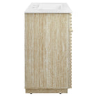 Modway Render 36" Faux Travertine Bathroom Vanity With Sink - White-Fixtures Not Included