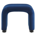Modway Koda Performance Velvet Waterfall Stool - Black/Midnight Blue-Assembly Required