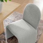 Modway Junia Boucle Upholstered Arch Armless Dining Chair - Dove Grey-Fully Assembled Design