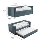 Modway Veyla Channel Tufted Performance Velvet Twin Daybed with Trundle - Cadet Blue-10
