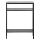 Hudson&Canal Ricardo 22"W Console Table with Metal Shelves - Blackened Bronze-Tabletop and shelves are made of steel