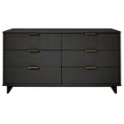 Manhattan Comfort Granville 55.04" Modern Double Wide Dresser - Dark Grey-Modern- Contemporary with a taste of Glam - Double Wide Dresser for Bedroom Use.