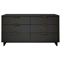 Manhattan Comfort Granville 55.04" Modern Double Wide Dresser - Dark Grey-Modern- Contemporary with a taste of Glam - Double Wide Dresser for Bedroom Use.