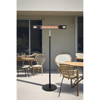 EnerG+ 1500-Watt Floorstanding Infrared Electric Patio Heater with LED and Remote-IP44 certified water resistant and weatherproof rating makes this safe for use outdoors, even in wet or rainy environments. No need to put it away every day.